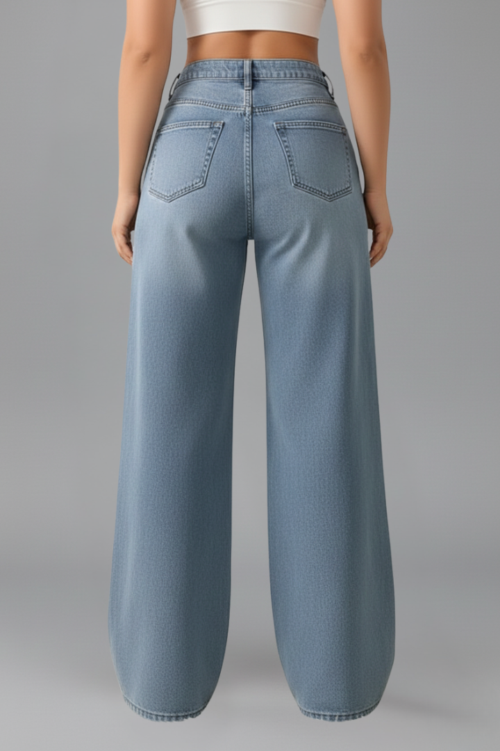 Sophia - Women's High-Rise Wide-Leg Denim Jeans