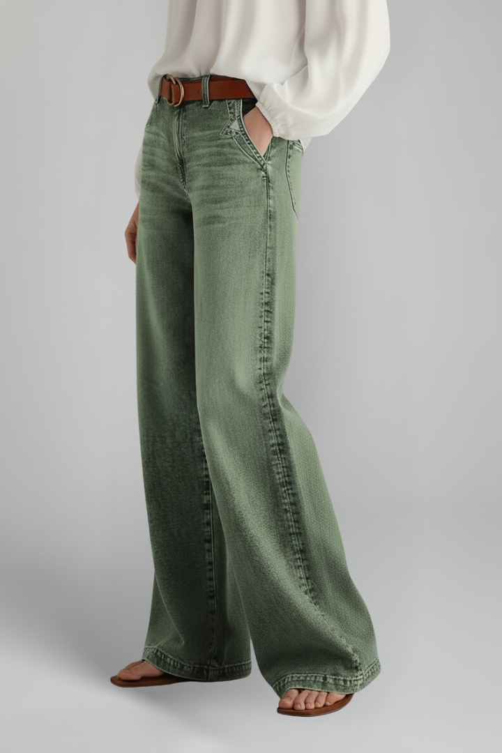 Amelia - Women's Casual Wide-Leg High-Rise Denim Jeans