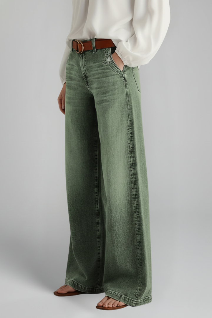 Amelia - Women's Casual Wide-Leg High-Rise Denim Jeans
