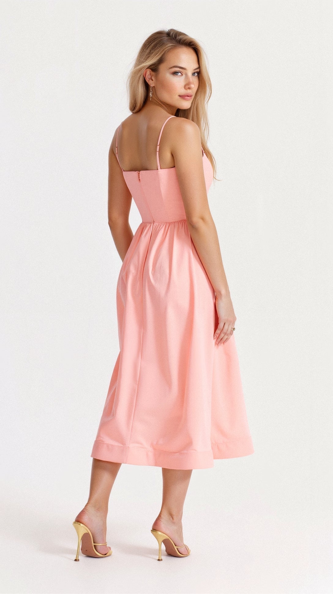 Donna - Women's A-Line-Midi Dress in Ascot-Style