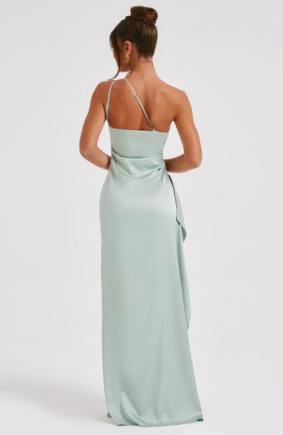 Mandy - Women's One-Shoulder Maxi Dress with Slit