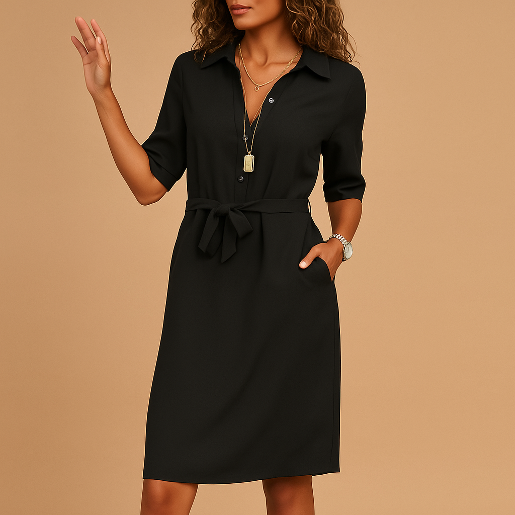 Natalie - Women's Spring Shirt Dress with Belt