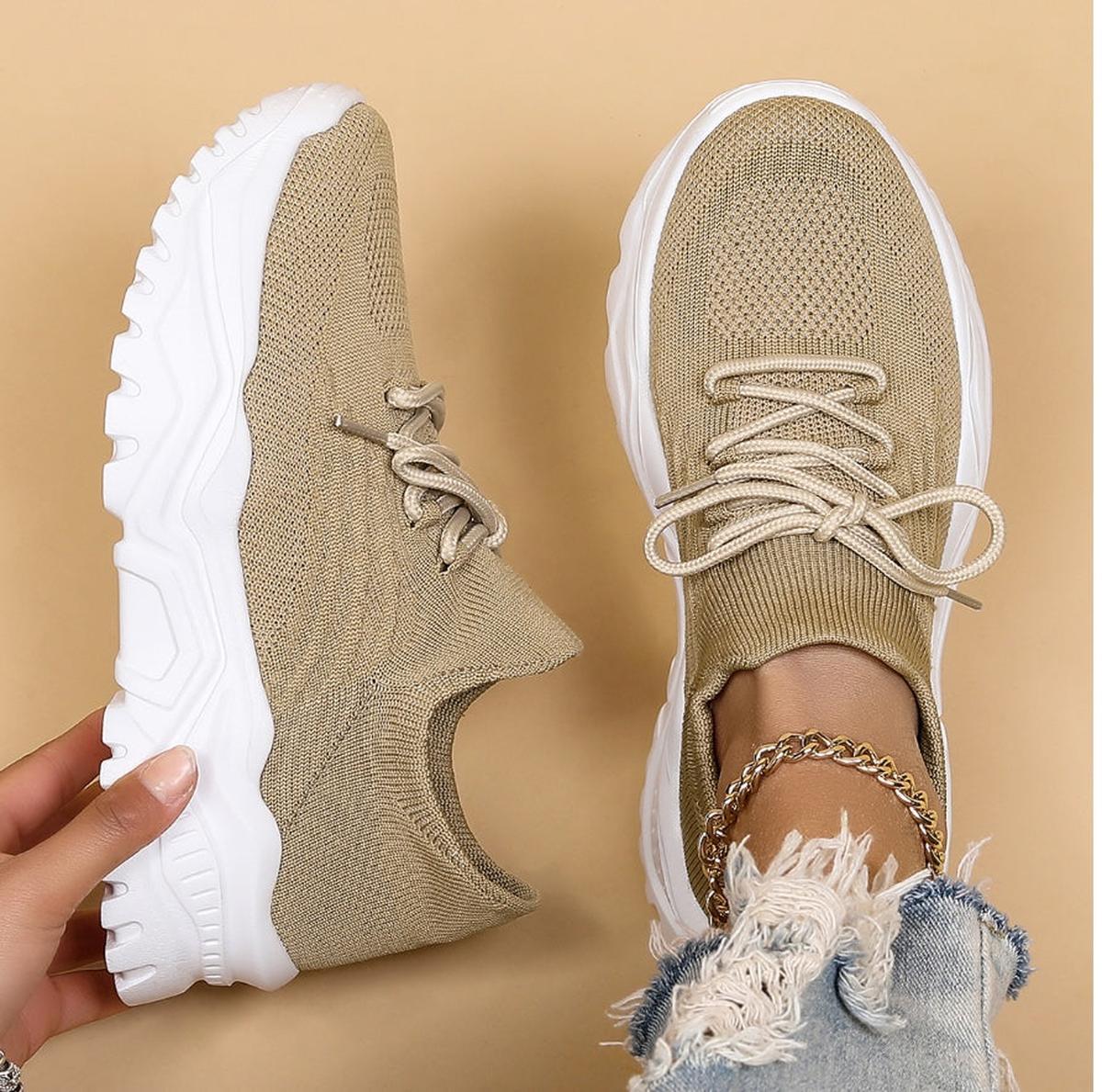 Chloe - Women's Knit Lace-Up Shoes for Casual and Walking