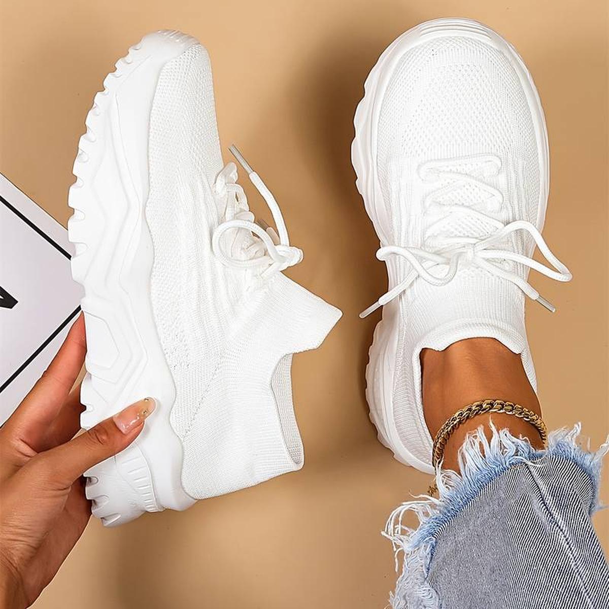 Chloe - Women's Knit Lace-Up Shoes for Casual and Walking