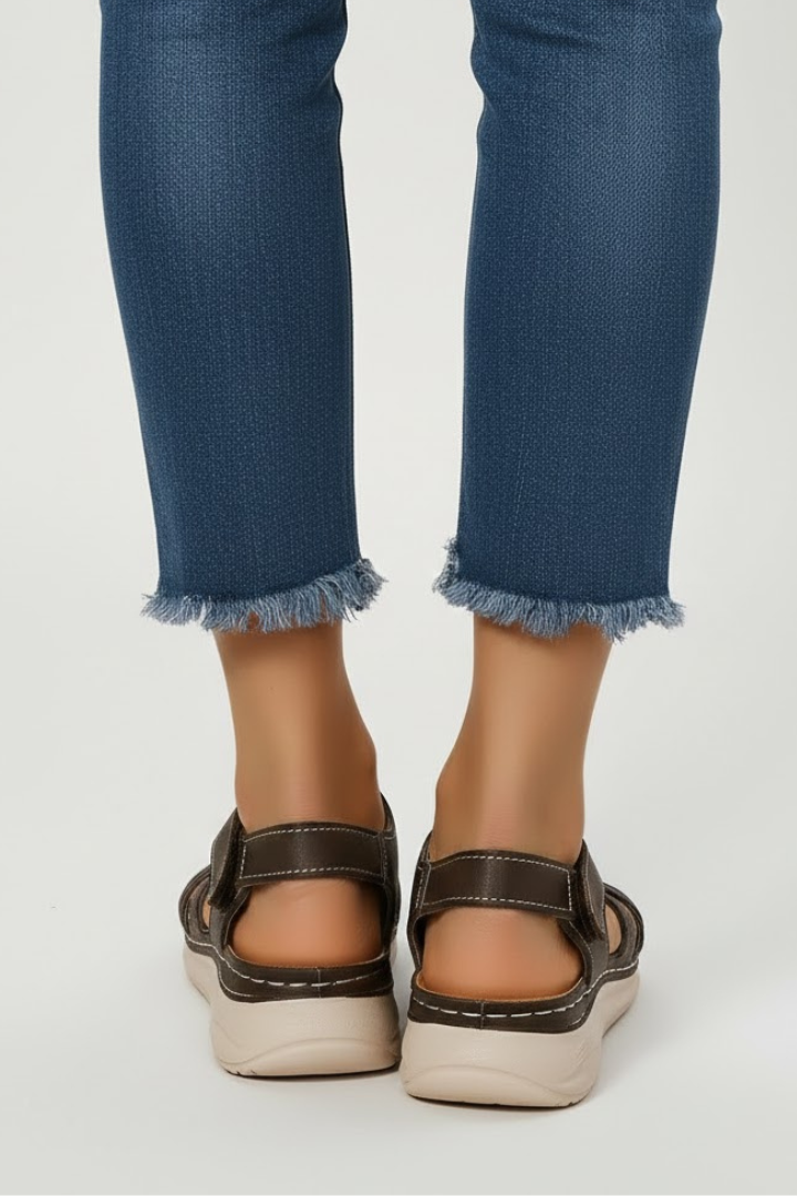 Eliza - Women's Retro-Riemchensandalen with Schnallenverschluss