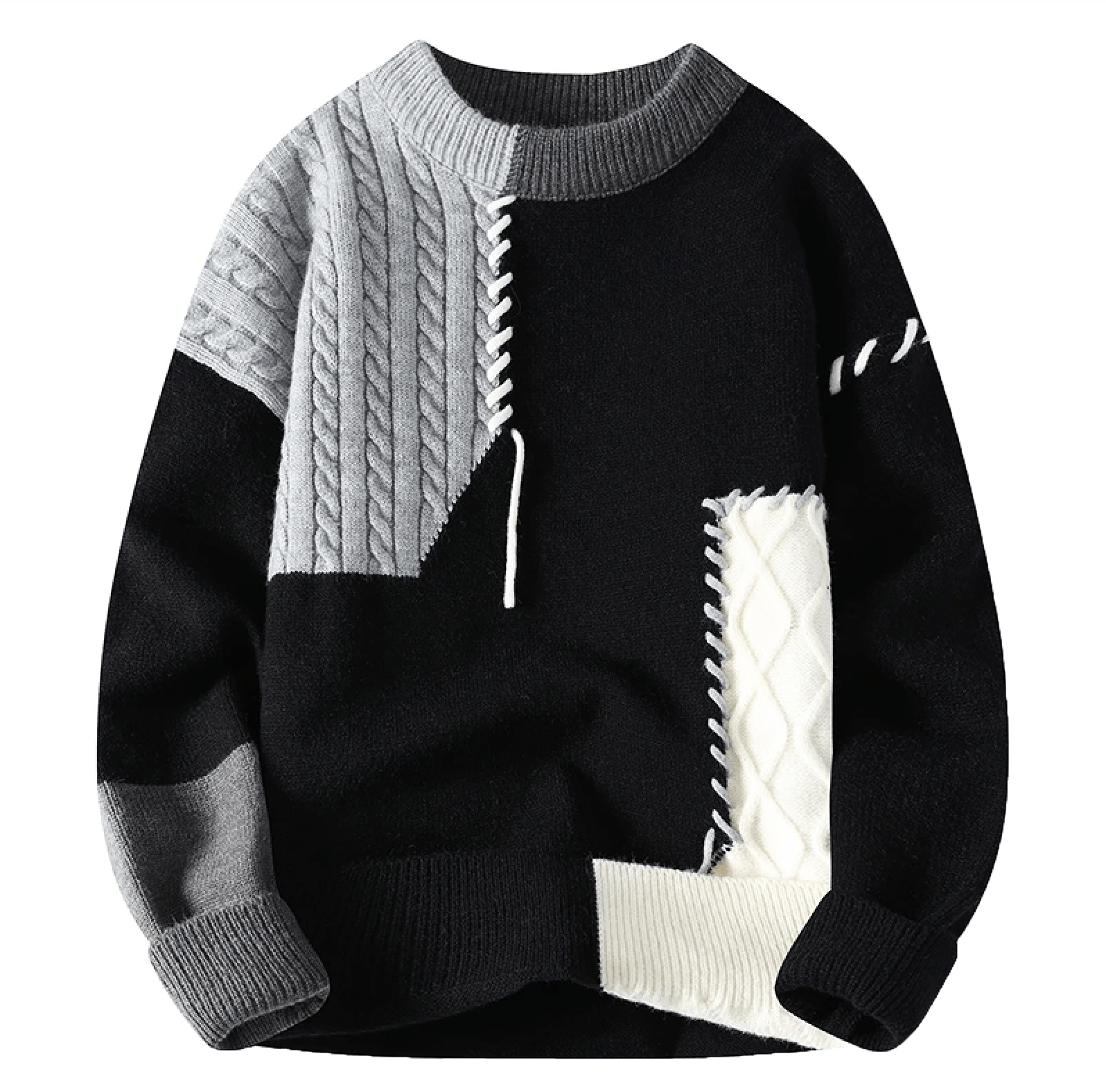 Grace - Men's Trendy Sweater with Patch-Design
