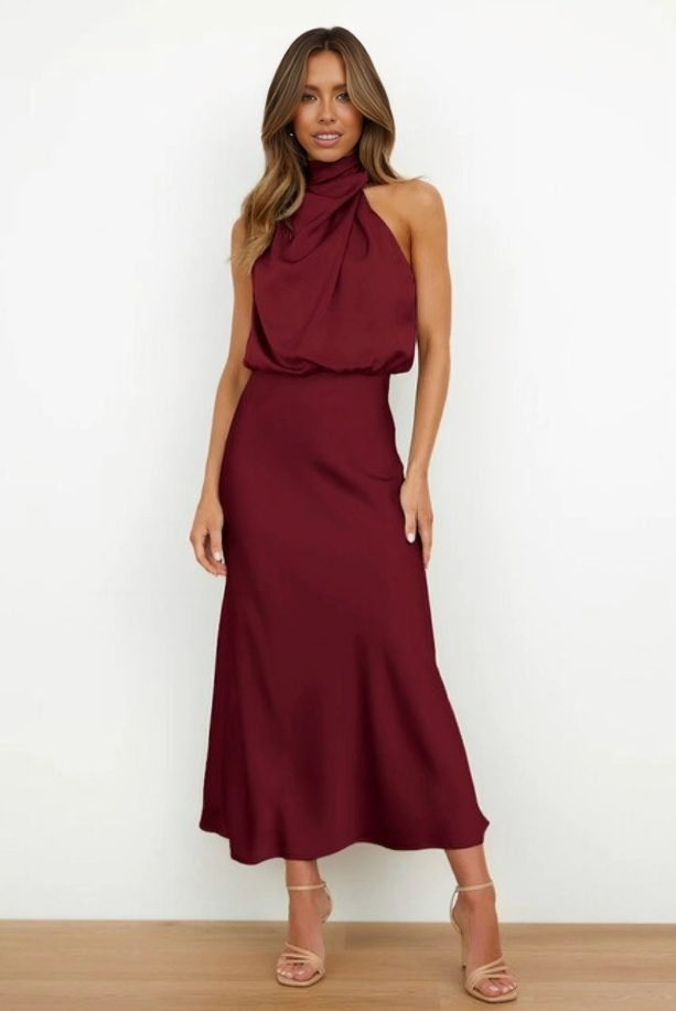 Ruby - Women's Chic Halterneck Evening Dress