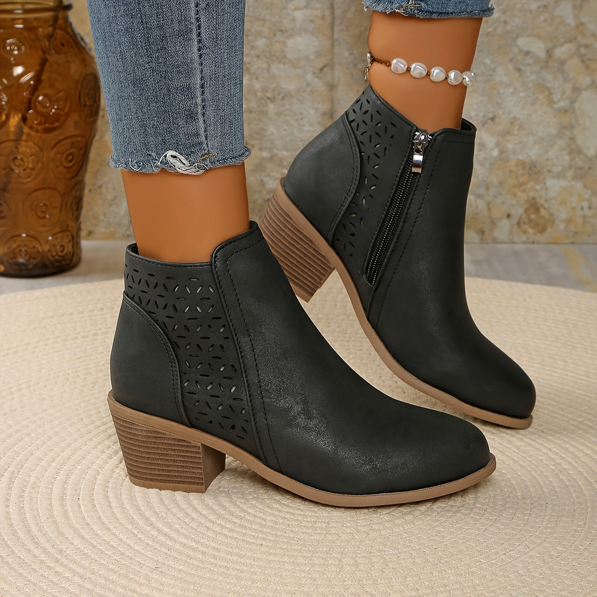 Beth - Women's Ankle Boots zum Slip-On with seitlichem Zip