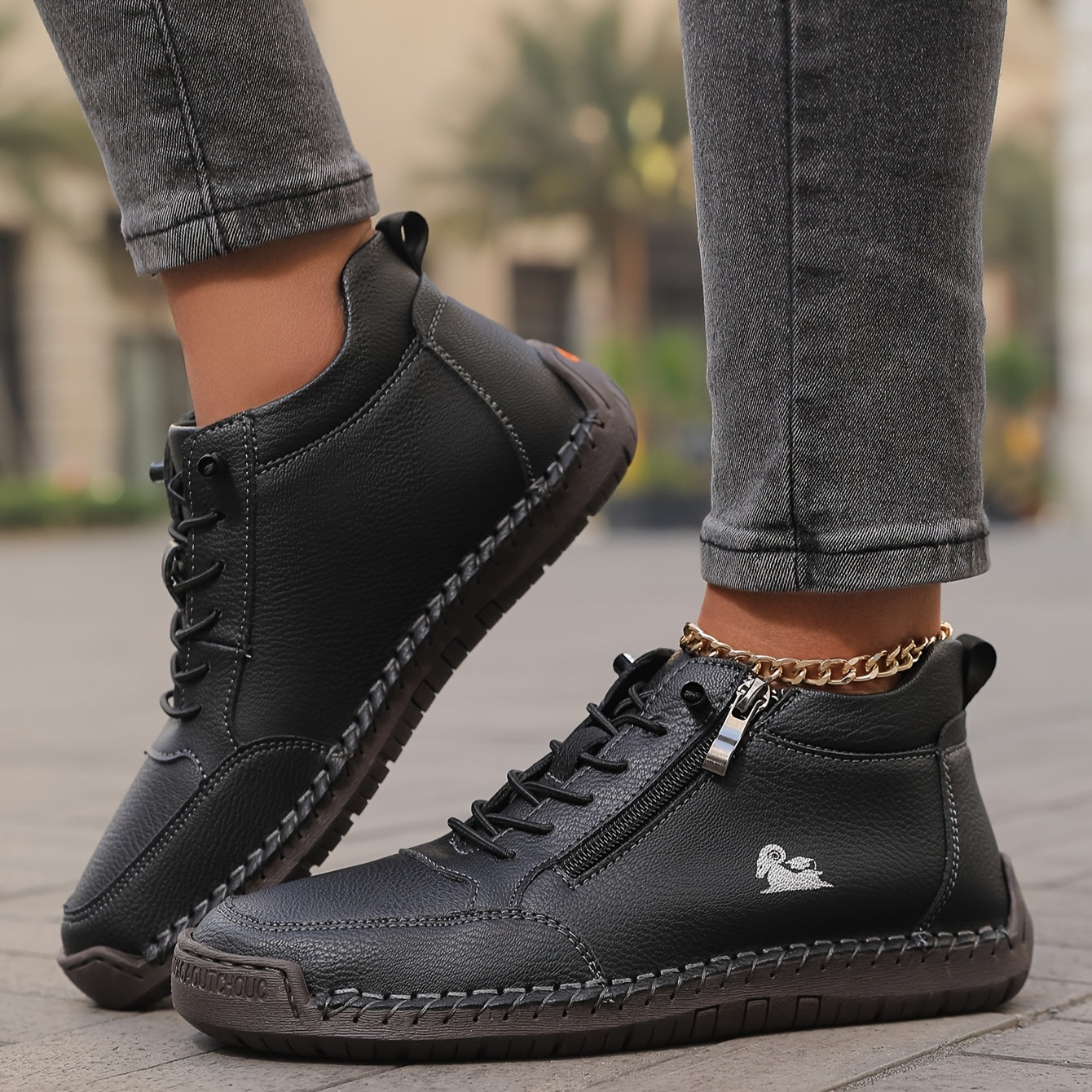 Isabella - Women's Comfortable Lace-Up Shoes with Zip