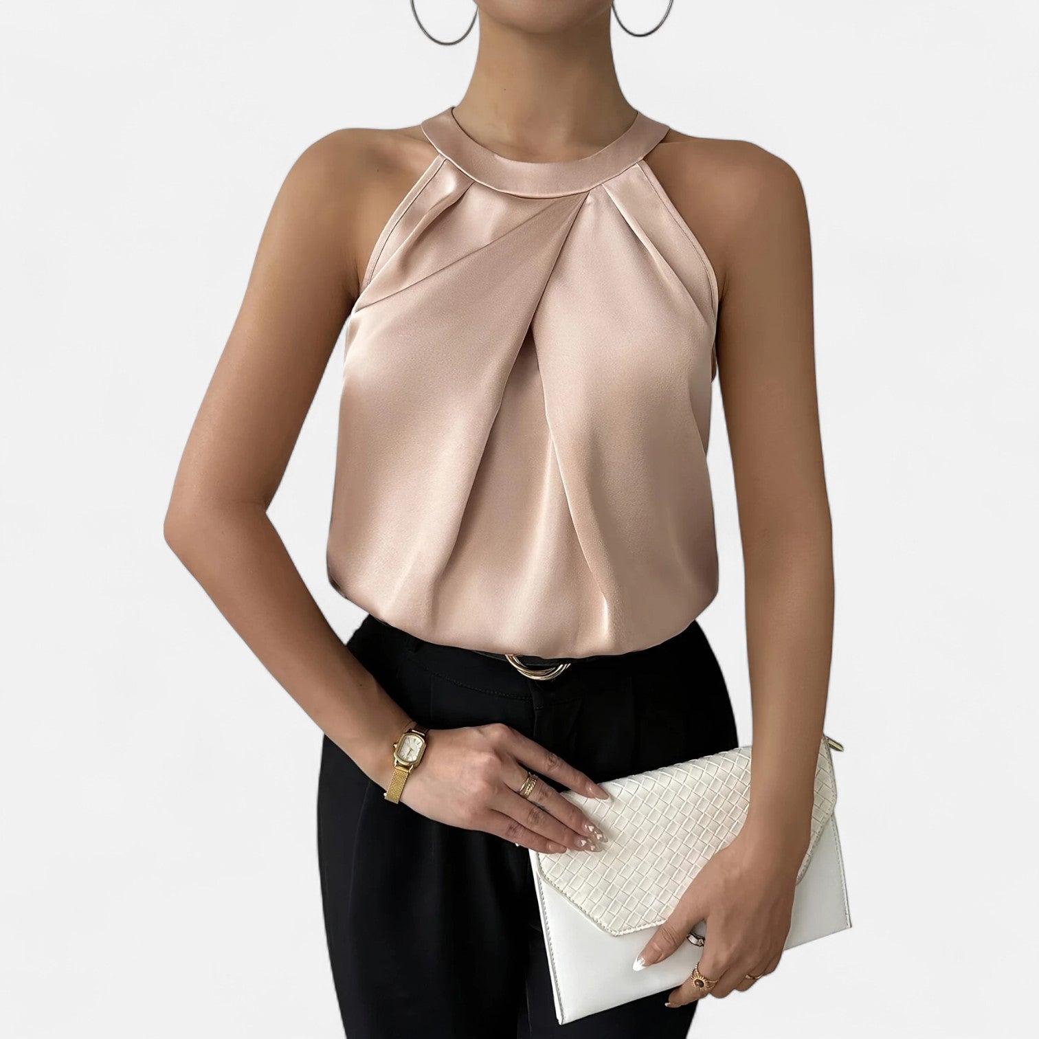 Olivia - Stylish Satin Halterneck Top for Women's