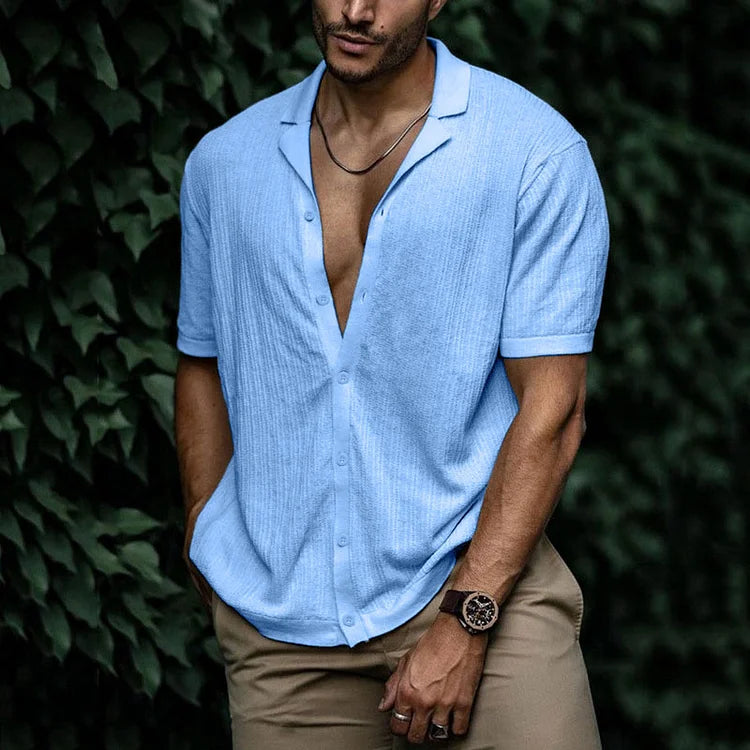 Connor - Men's Casual Short Sleeve Shirt with Button Placket