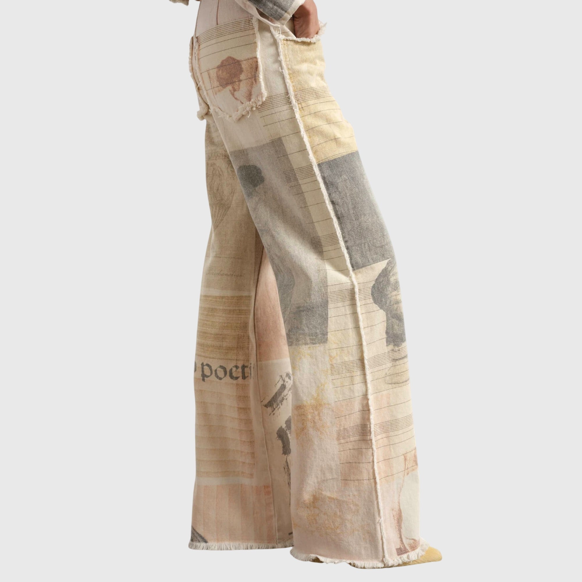 Irene - Women's Vintage-Jeans with High Waist and Print