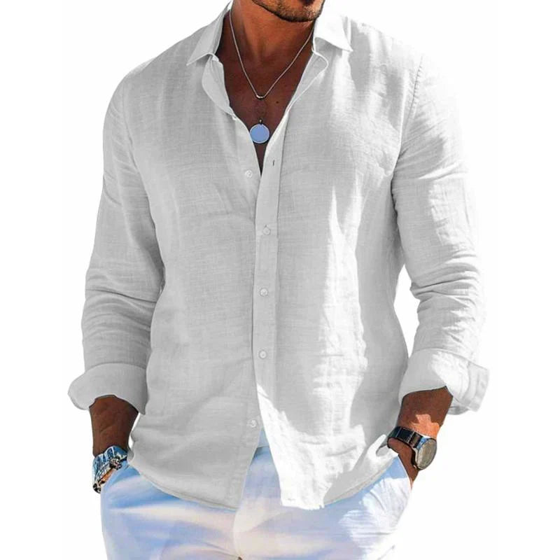 Logan - Men's Casual Long Sleeve Shirt with Buttons