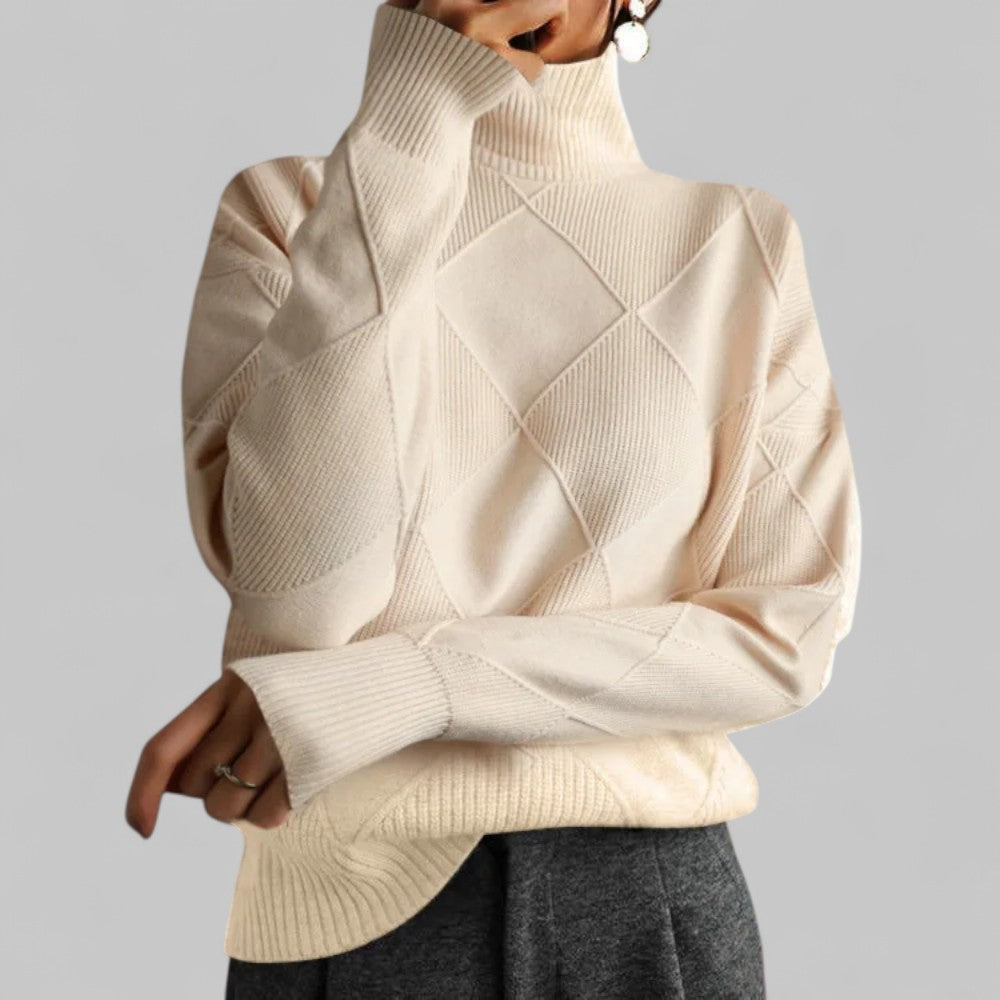 Yvonne - Turtleneck Relaxed Geschnittener Sweater for Women's