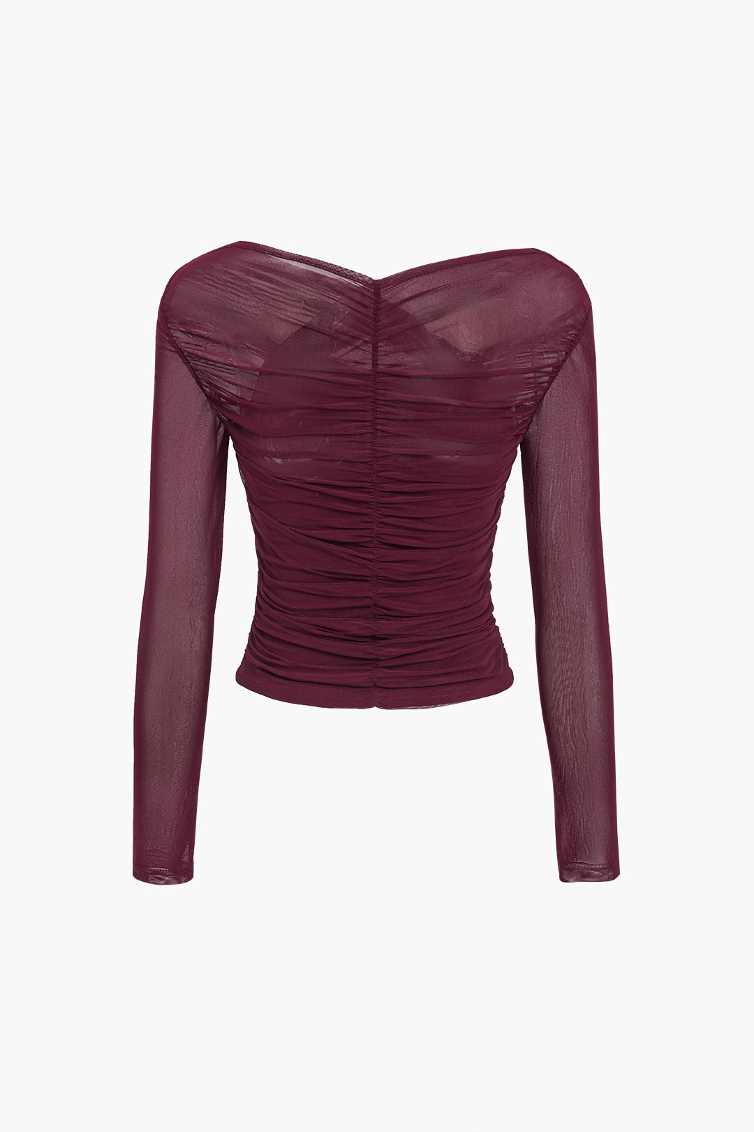 Yvonne - Women's Mesh-Top with Ruffle and langen Sleeves