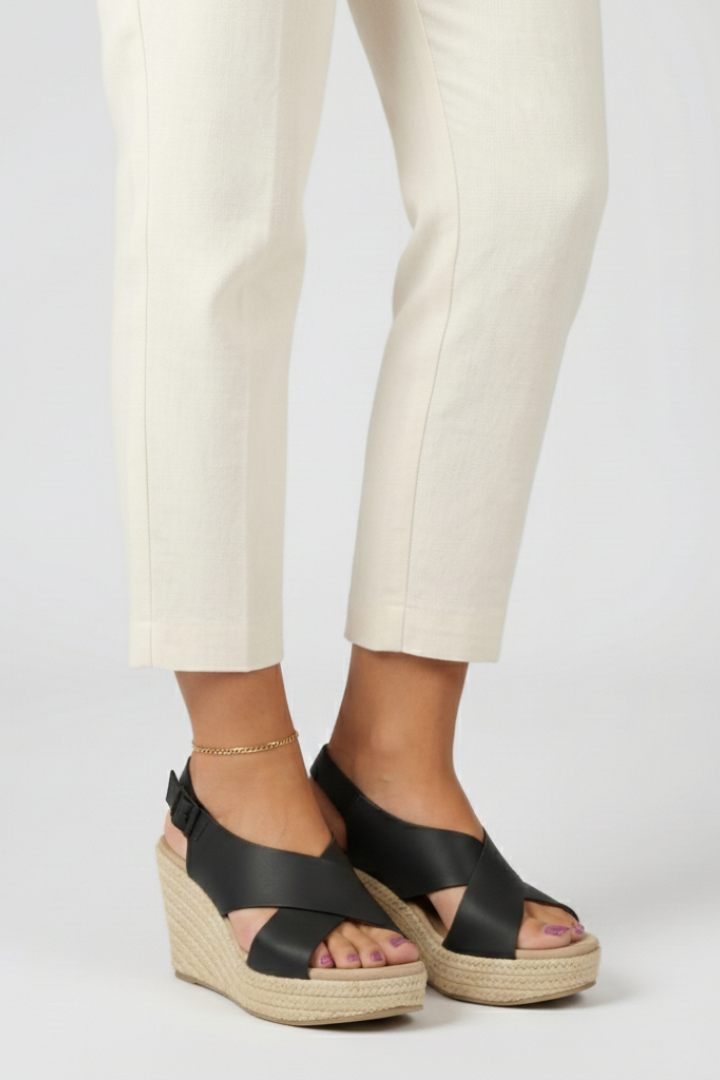 Joanna - Women's Wedge Sandals with crossover Slingback-Strap