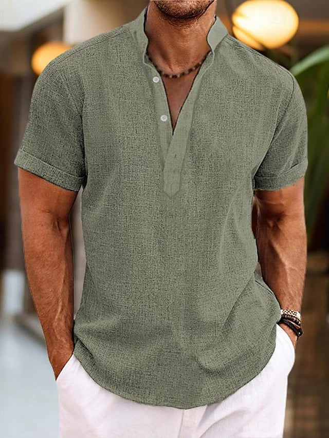Riley - Men's Short Sleeve-Henley Casual-Shirt