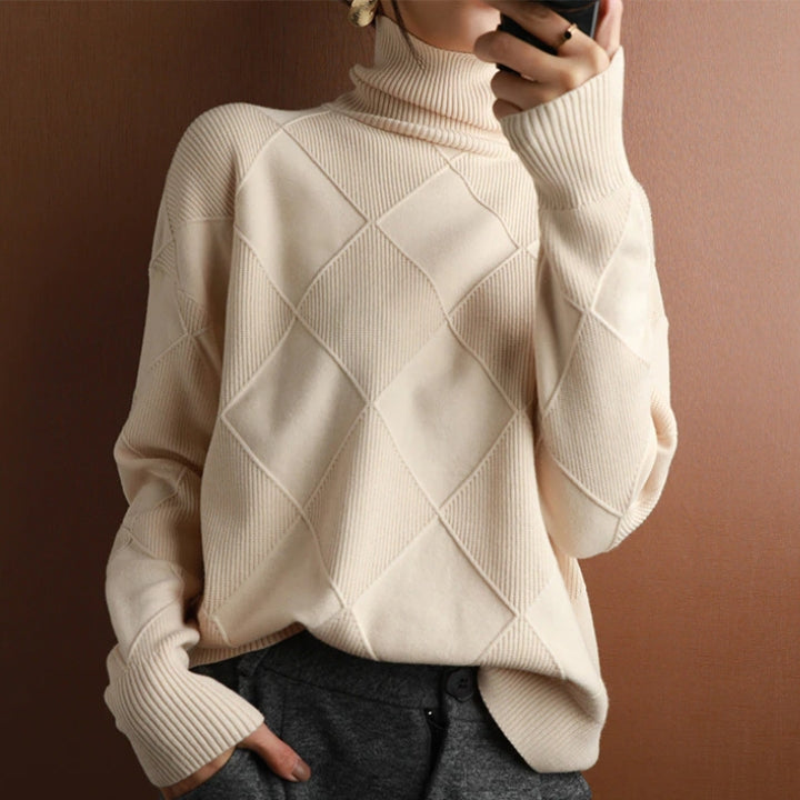 Sharon - Cosy Cable Knit Turtleneck Sweater