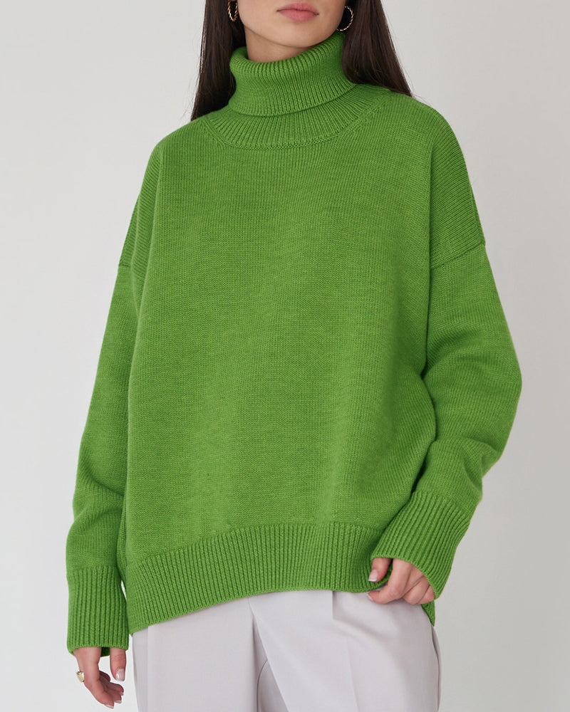 Alice - Women's Oversize High-Neck Casual Sweater