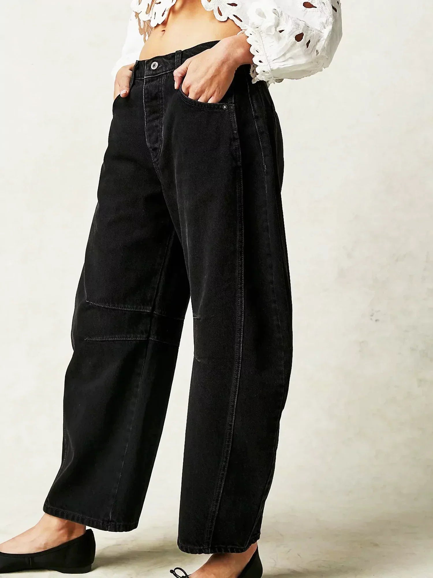 Lottie - Women's Bedruckte Jeans with Weitem Bein