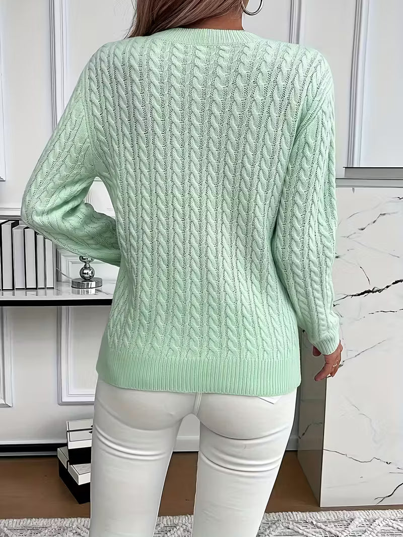 Ruby - Women's Cosy Spring-Cable Knit-Knit Sweater