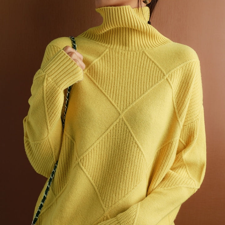 Sharon - Cosy Cable Knit Turtleneck Sweater