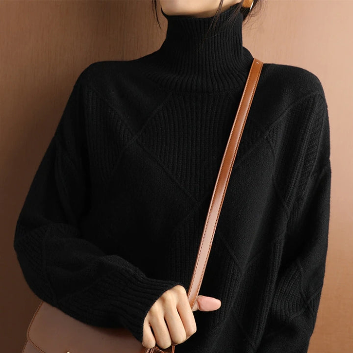 Sharon - Cosy Cable Knit Turtleneck Sweater