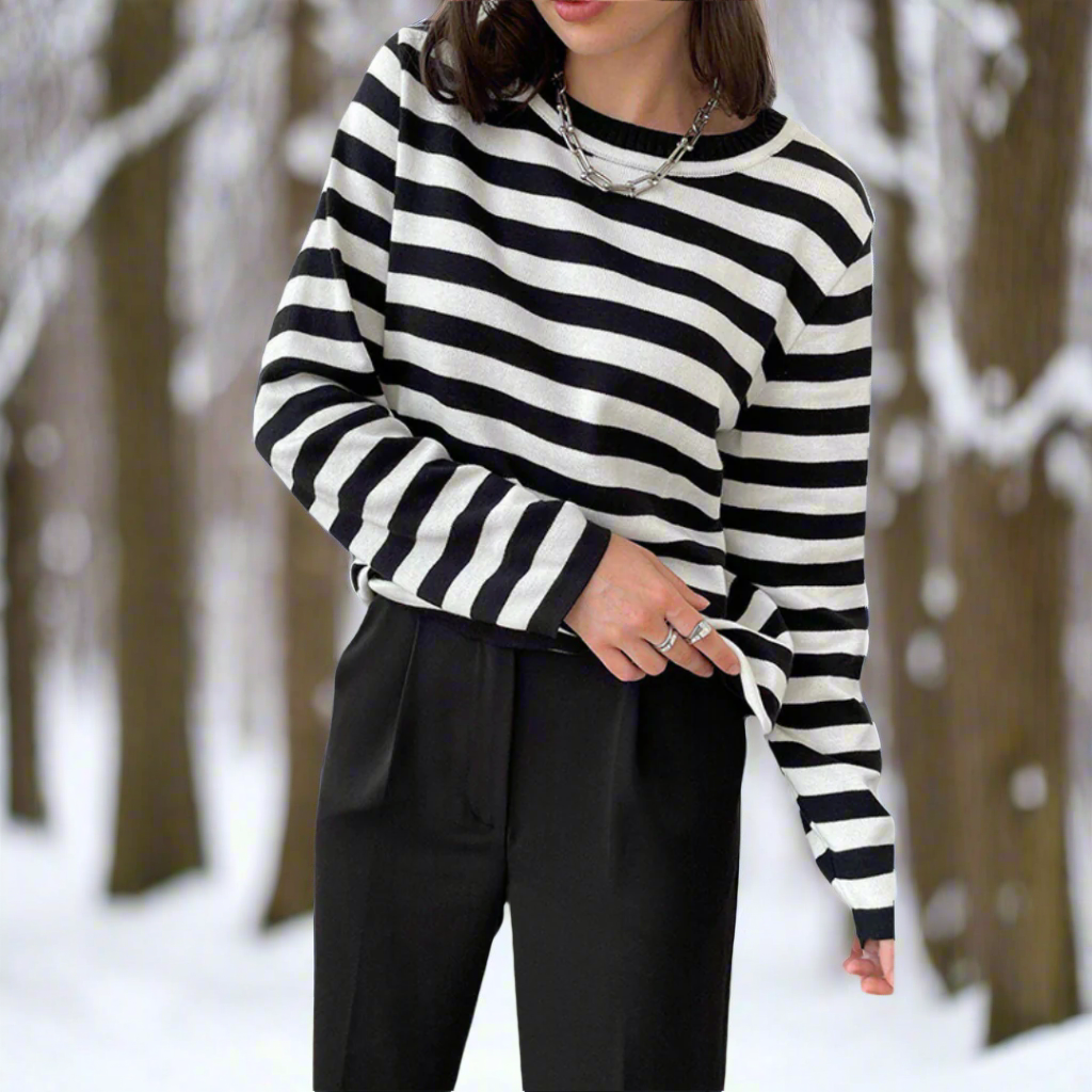 Abigail - Women's Casual Striped Long Sleeve Shirt