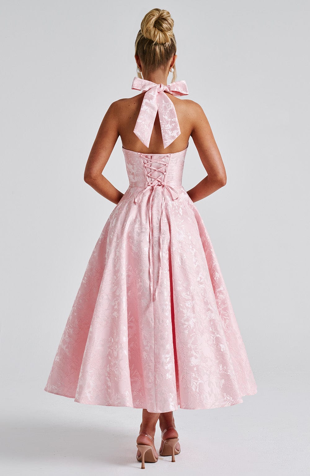 Nicola - Women's Halter Midi Dress for Wedding Guests