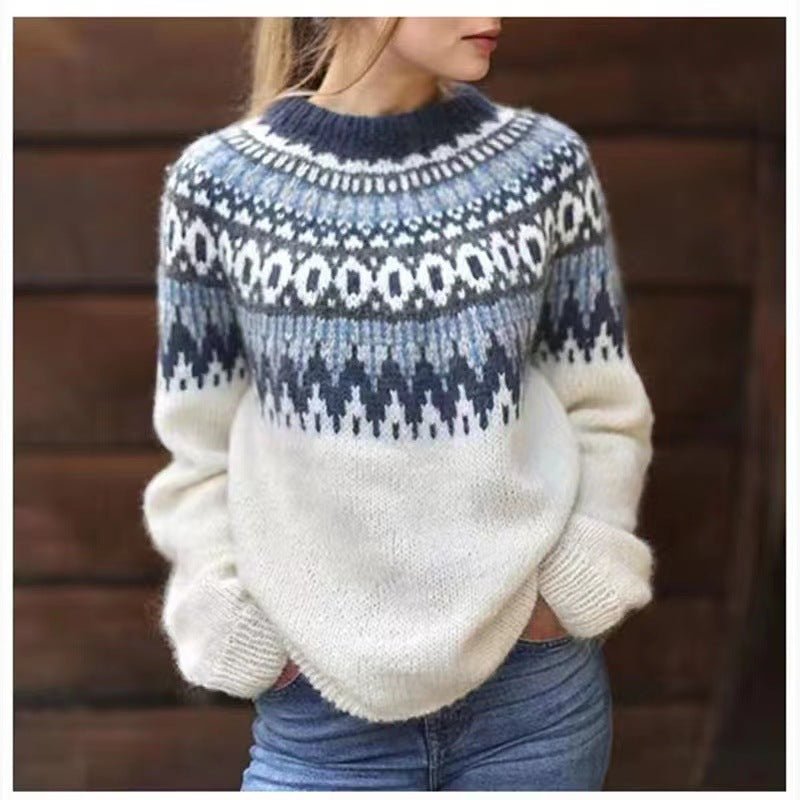 Helen - Women's Stylischer Spring Sweater with Print for Everyday