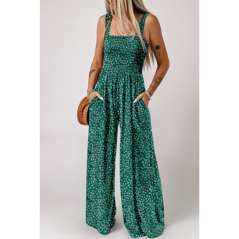 Joyce - Elegant Women's-Spring-Jumpsuit with Floral Print and weitem Bein