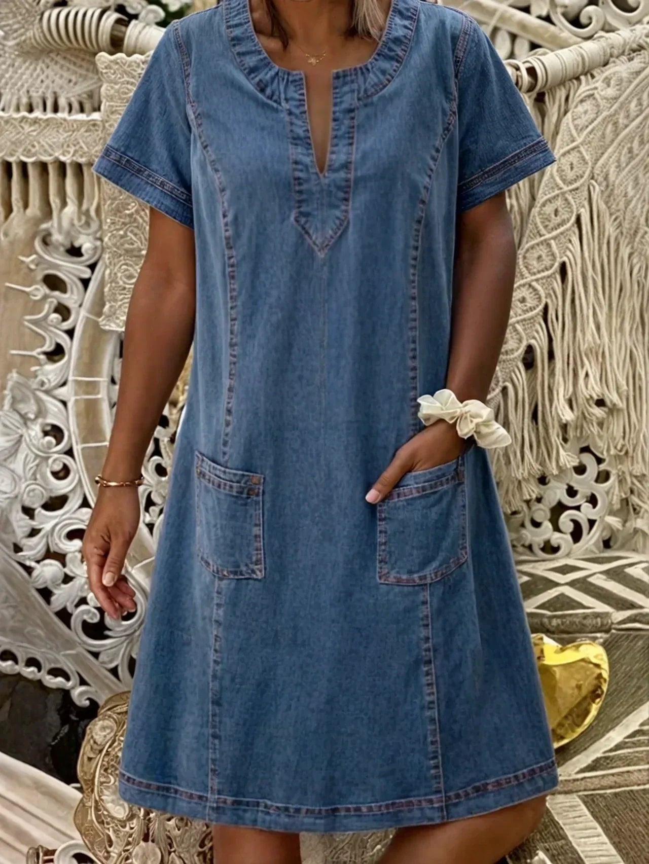 Michelle - Women's Casual Sommerkleid with Pockets