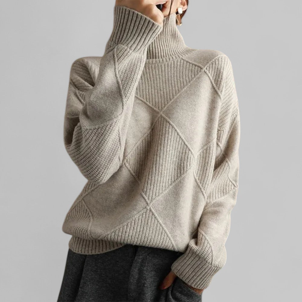 Yvonne - Turtleneck Relaxed Geschnittener Sweater for Women's