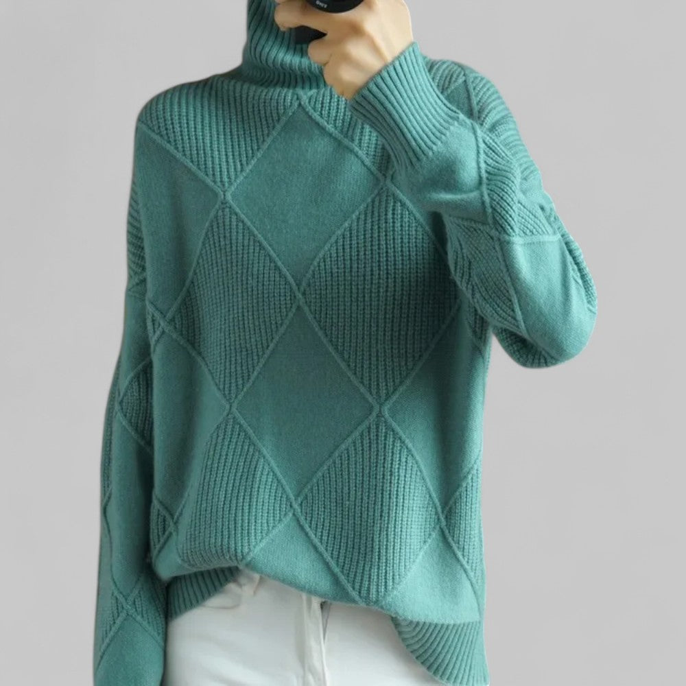 Yvonne - Turtleneck Relaxed Geschnittener Sweater for Women's