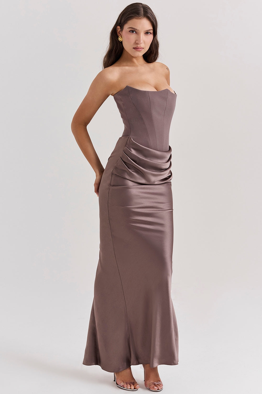Janice - Women's Strapless Maxi Dress for Wedding Guests