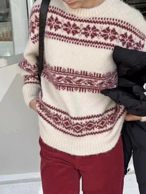 Phoebe - Women's Casual Spring Sweater with Nordic Pattern