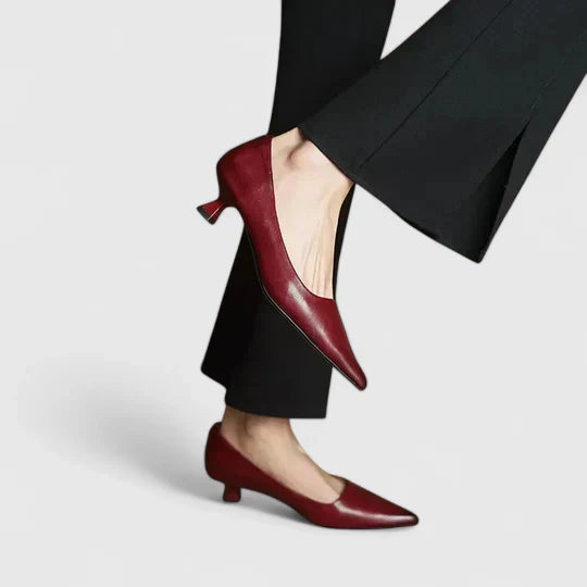 Laura - Women's Classic Spitz Zulaufende Pumps with Niedrigem Heel