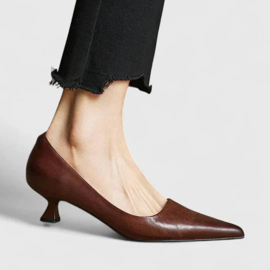 Laura - Women's Classic Spitz Zulaufende Pumps with Niedrigem Heel