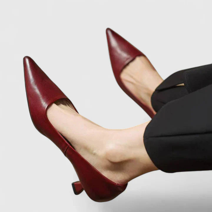Laura - Women's Classic Spitz Zulaufende Pumps with Niedrigem Heel