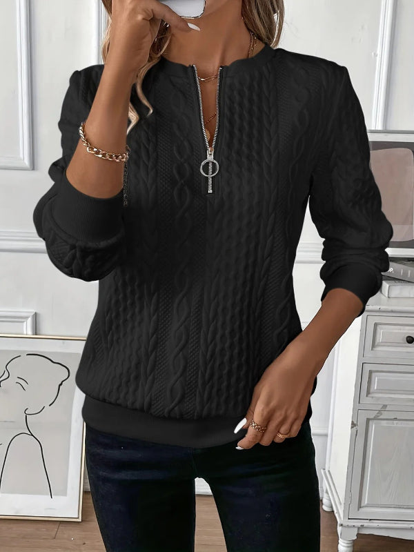 Iris - Elegant Women's-Spring-Top with Halb-Zip