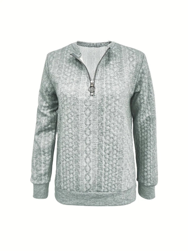 Iris - Elegant Women's-Spring-Top with Halb-Zip