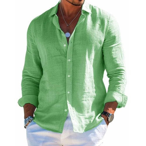 Logan - Men's Casual Long Sleeve Shirt with Buttons