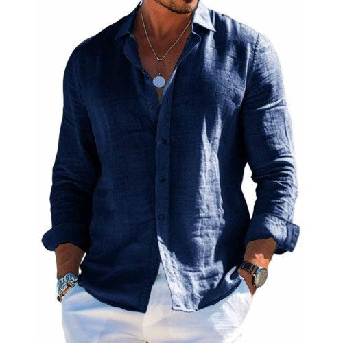Logan - Men's Casual Long Sleeve Shirt with Buttons