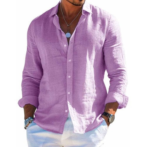 Logan - Men's Casual Long Sleeve Shirt with Buttons