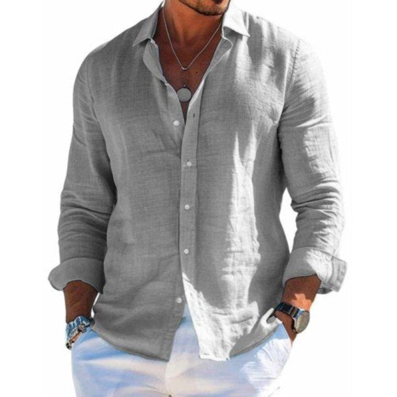 Logan - Men's Casual Long Sleeve Shirt with Buttons