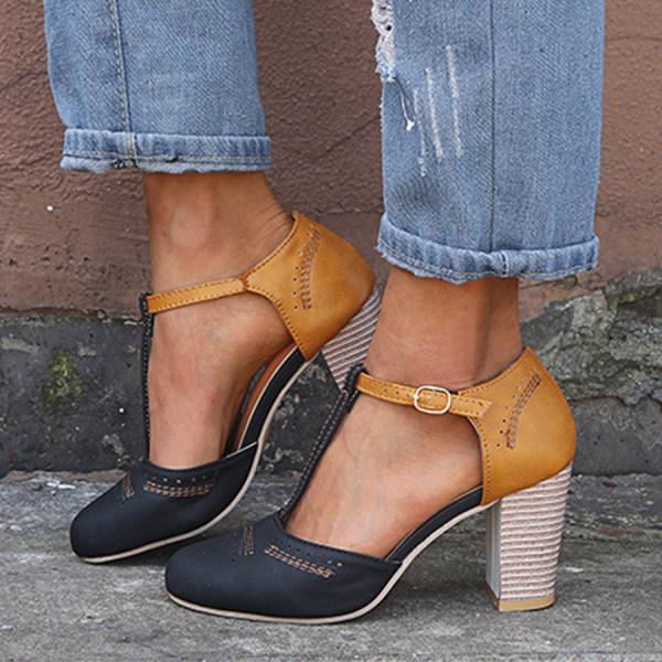 Laura - Women's Spring Mary Janes with Block Heel
