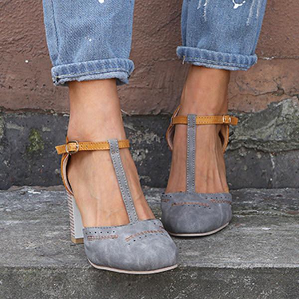 Laura - Women's Spring Mary Janes with Block Heel
