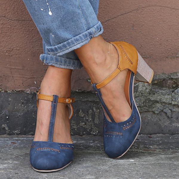 Laura - Women's Spring Mary Janes with Block Heel