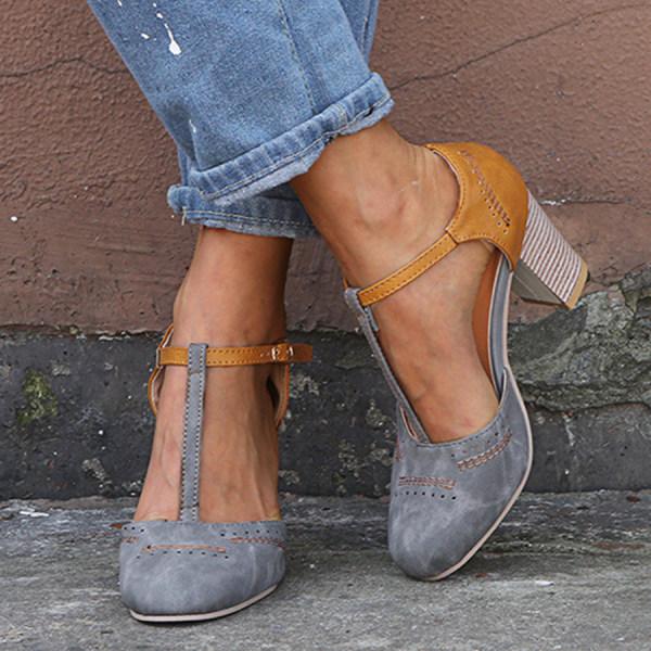 Laura - Women's Spring Mary Janes with Block Heel