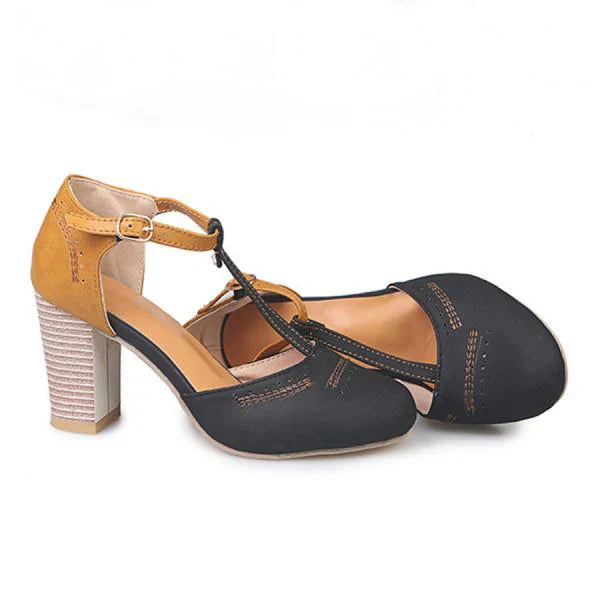 Laura - Women's Spring Mary Janes with Block Heel